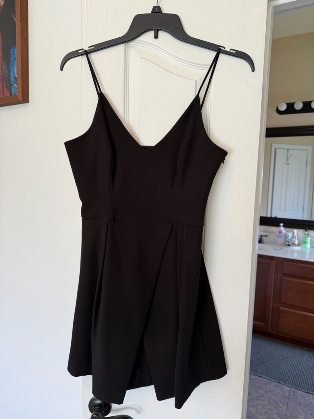 Gianni Bini Black V-Neck Spaghetti Strap Mini Dress